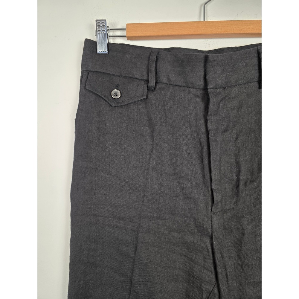 Caron Callahan Women's Linen Blend Pants Size 10 Black Minimalist - Picture 3 of 10